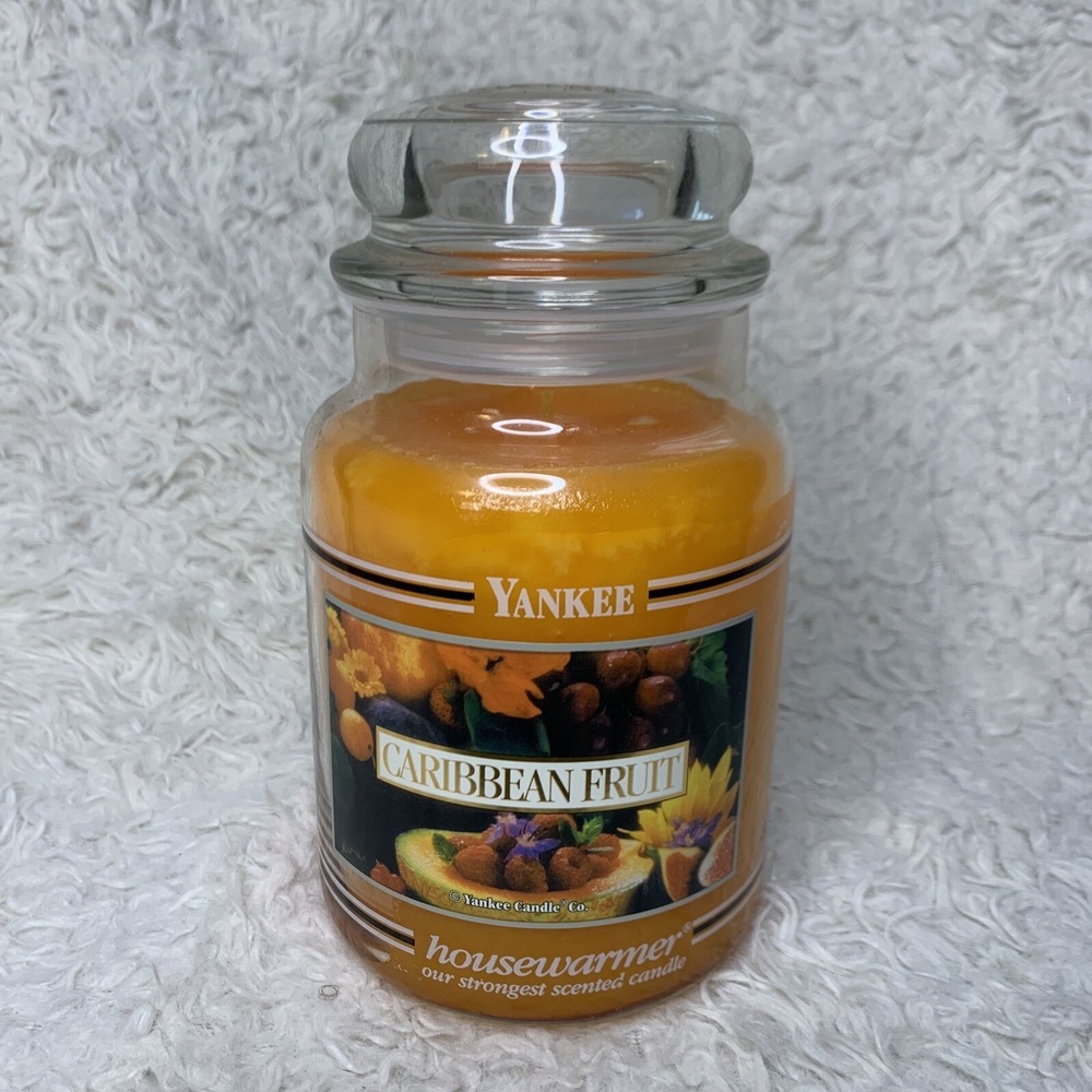 VERY RARE BLACK LABEL New Yankee Candle "Caribbean Fruit" Scent 22oz Candle Jar